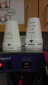 engineer homemade coffee clock